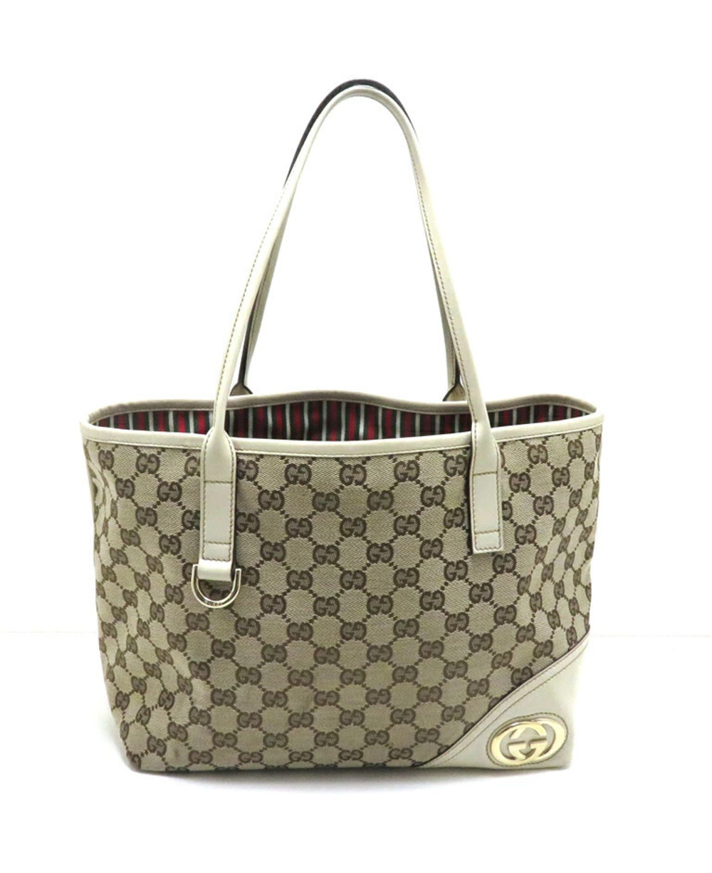 Gucci GG Supreme Tote Bag Canvas Beige Cream